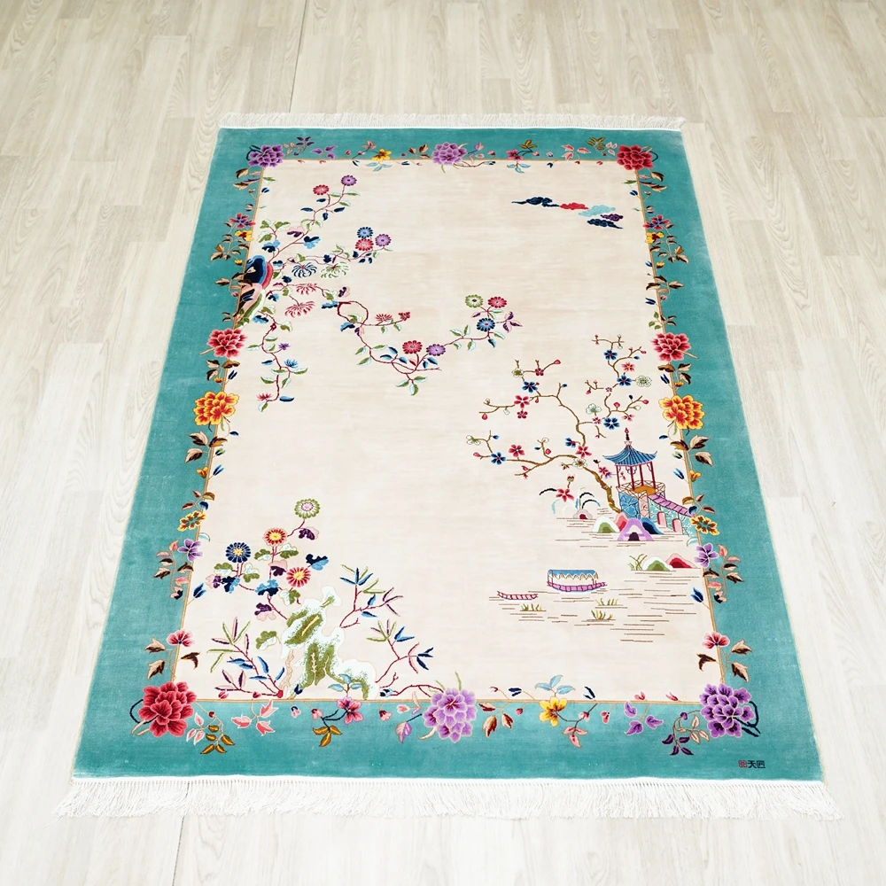 YILONG 4'x6' New Arrival Handmade Chinese Art Silk Carpet Elegant Home Rug Hot Sale