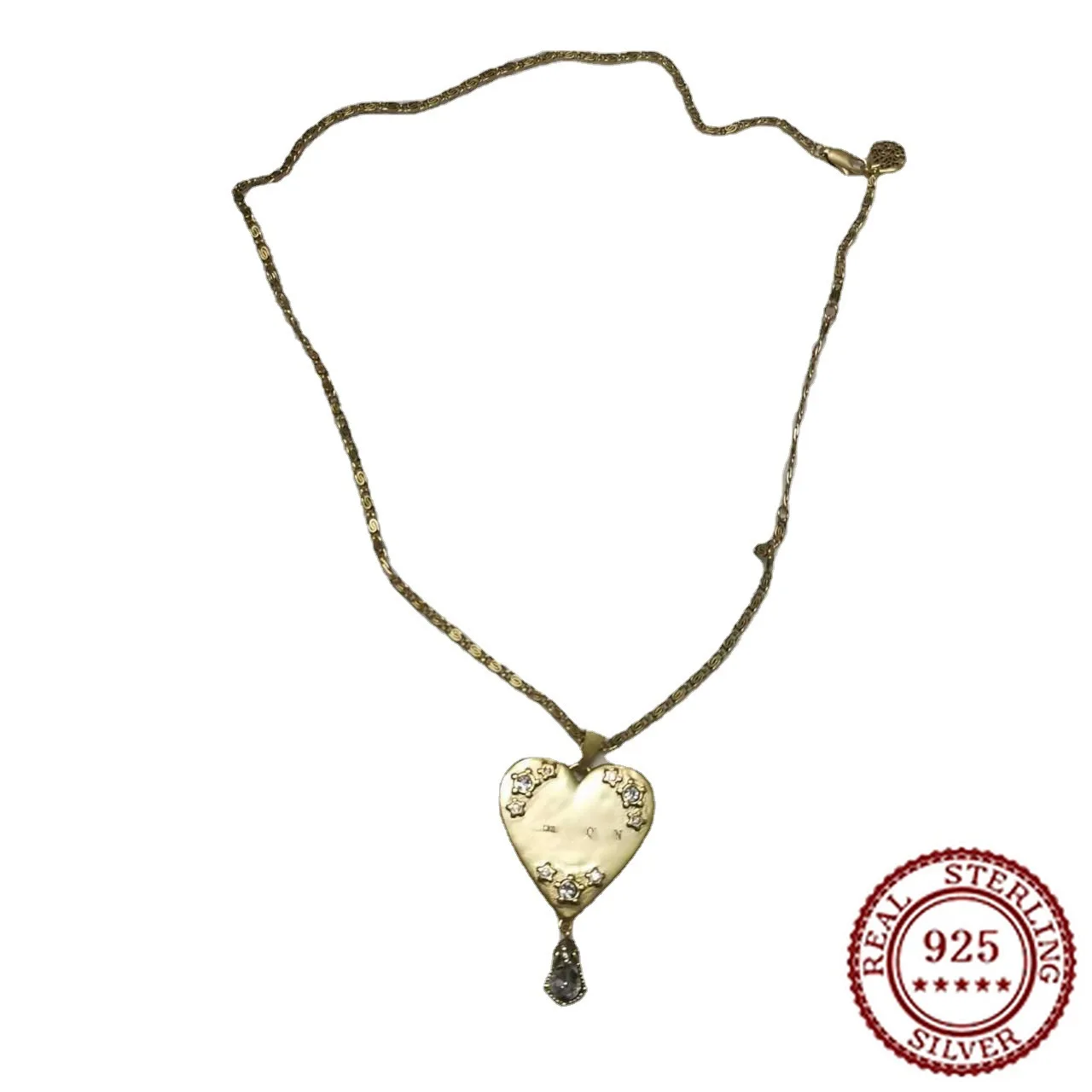 

2025 Новый модный классический комплект с бриллиантами в форме сердца, ожерелье для женщин, персонализированная подвеска в виде сердца с любовью, цепочка на шею