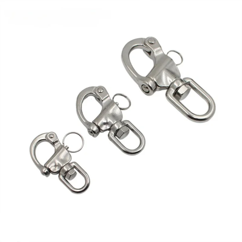 316 Stainless Steel Ring Rotary Spring Shackle Quick Release Hand-pulled Quick Release Shackle Marine Hardware