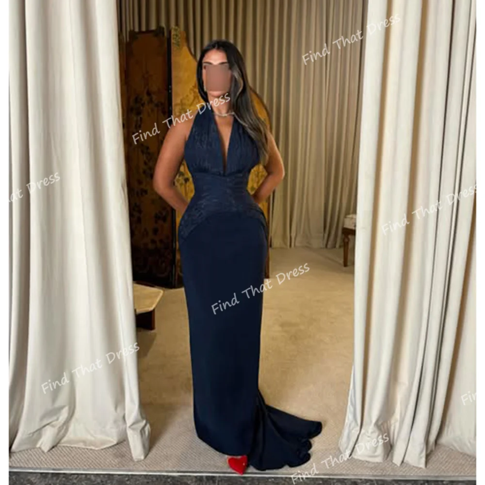 

Классическое плиссированное вечернее платье на бретельках на заказ с открытой спиной длиной до пола, сексуальное вечернее платье-футляр со шлейфом, вечерние платья