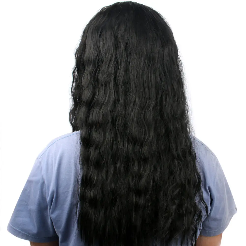 Black Hair  Women Long Curly Lace Wavy Synthetic Hair Wigs