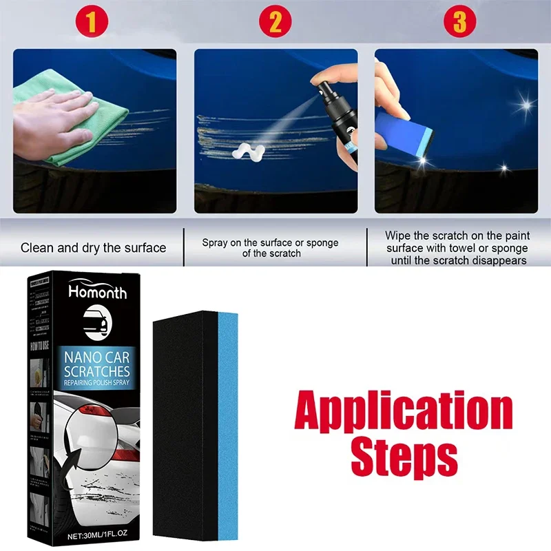 Car Scratch Removal Spray Car Surface Cleaner Convenient, Simple and Effective 30ml 2