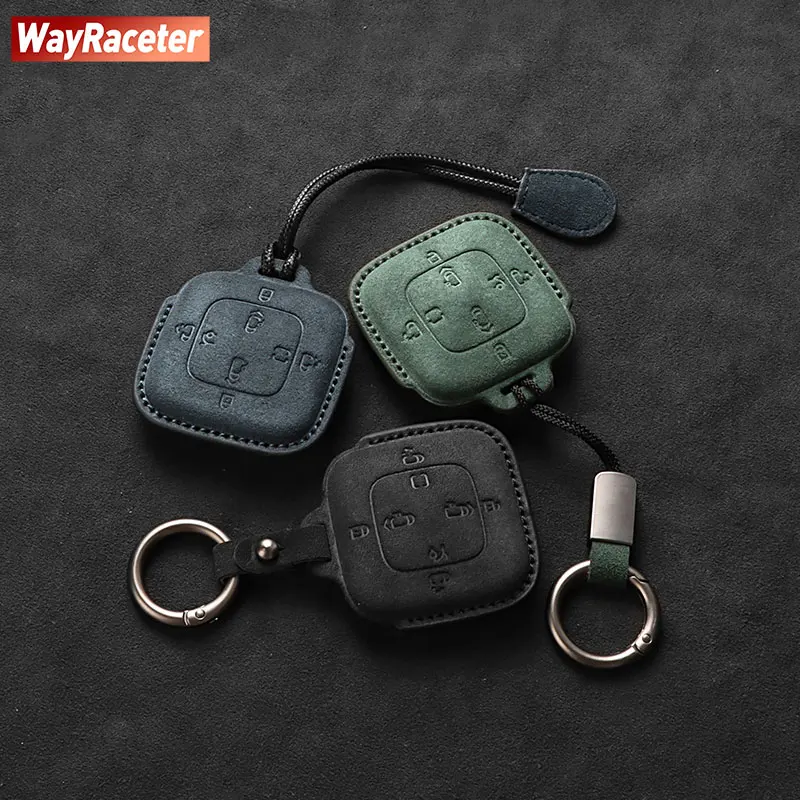 Top Super Ultra Suede Car Key Case Cover Protection Keychain Decoration For Zeekr 009 2024 2023 2022 Interior Accessories