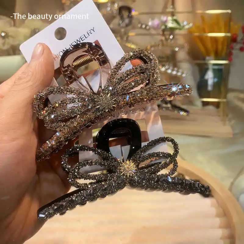 

New Fashion Bowknot Hair Clip Trend Hairpins Rhinestone Barrette Headband For Women Headwear Girl Korea Trend Hair Accessories