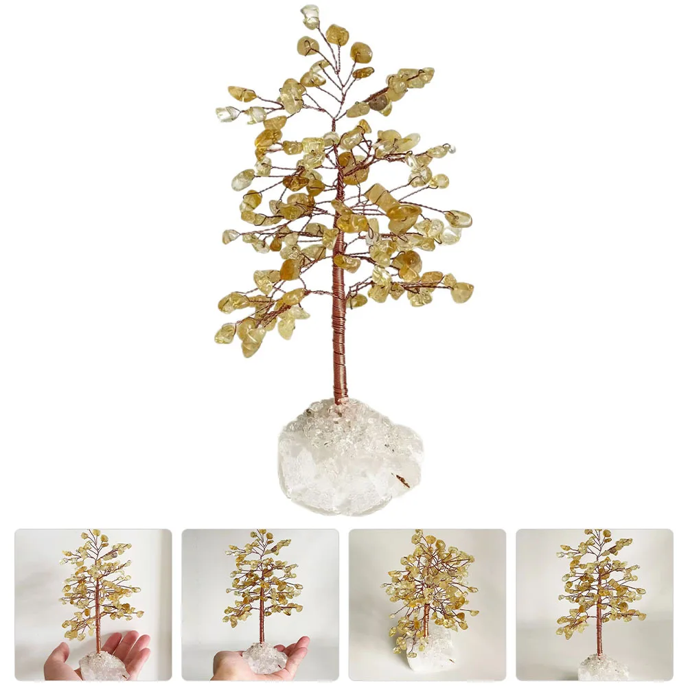 

Crystal Fortune Ornament Premium Artificial Bonsai Tree For Home Office Desk Decor Crystal Money Tree Tabletop Decoration