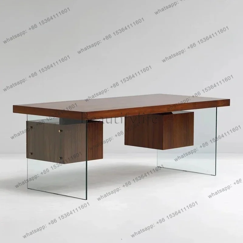 Acrylic solid wood desk modern new luxury tea table long workbench designer style fashion