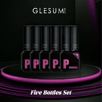 Glesum 5 botellas de pegamento princesa para extensión de pestañas, hágalo usted mismo, 5 ml, secado rápido, fuerte, retención adhesiva, 7-14 días