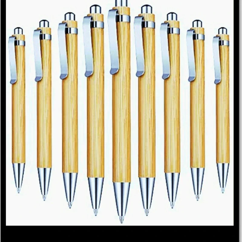 

100 Pcs/Lot Bamboo Ballpoint Pen Stylus Contact Pen Office & School Supplies Pens & Writing Supplies Gifts
