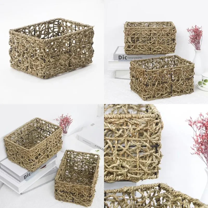 for Korean Seaweed Eco Friendly Square Storage Basket Tray for Shopping Picnic Fruit Candy Wholesale Manufacturer Supply