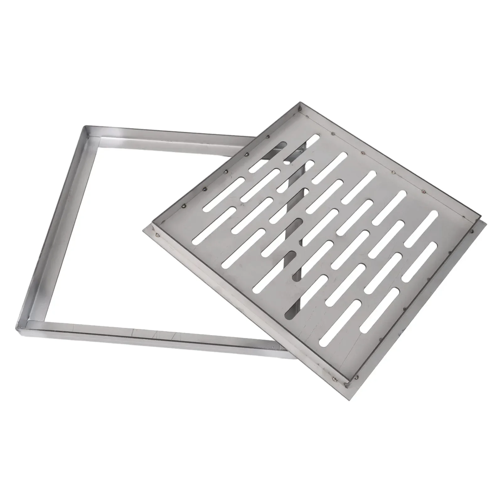 

1pc Floor Drain Stainless Steel Square Drain Cover With Frame Fast-Drain Strainer Anti-odor Drainer Household Bathroom Hardware