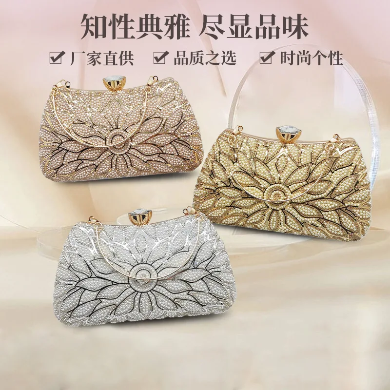 

Party Banquet Glitter Handbags Fashion Elegant Crystal Bridal Wedding Clutch Bags Luxury Rhinestone Women Evening Clutches Bag