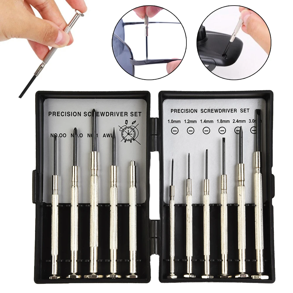 Must Have Precision Screwdriver Set for Watch, Jewelry, Glasses, Electronics Repair, 11pcs, Made of Chrome Vanadium Steel Shafts