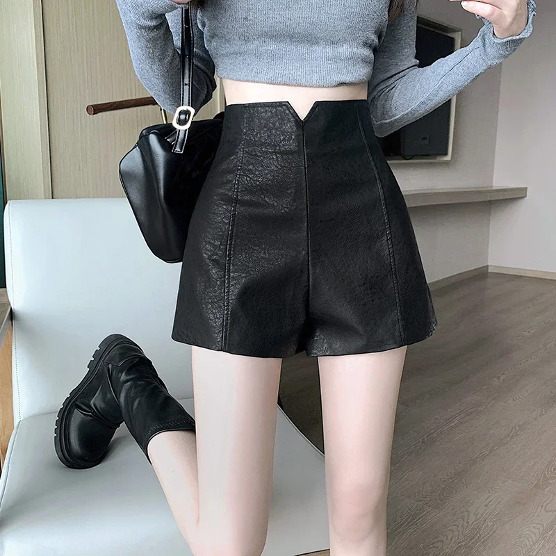 

Ladies Fashion Casual Cool Leather Booty Shorts Women Clothing Girls High Waist Womens Shorts Female Sexy Clothes BVAC6356