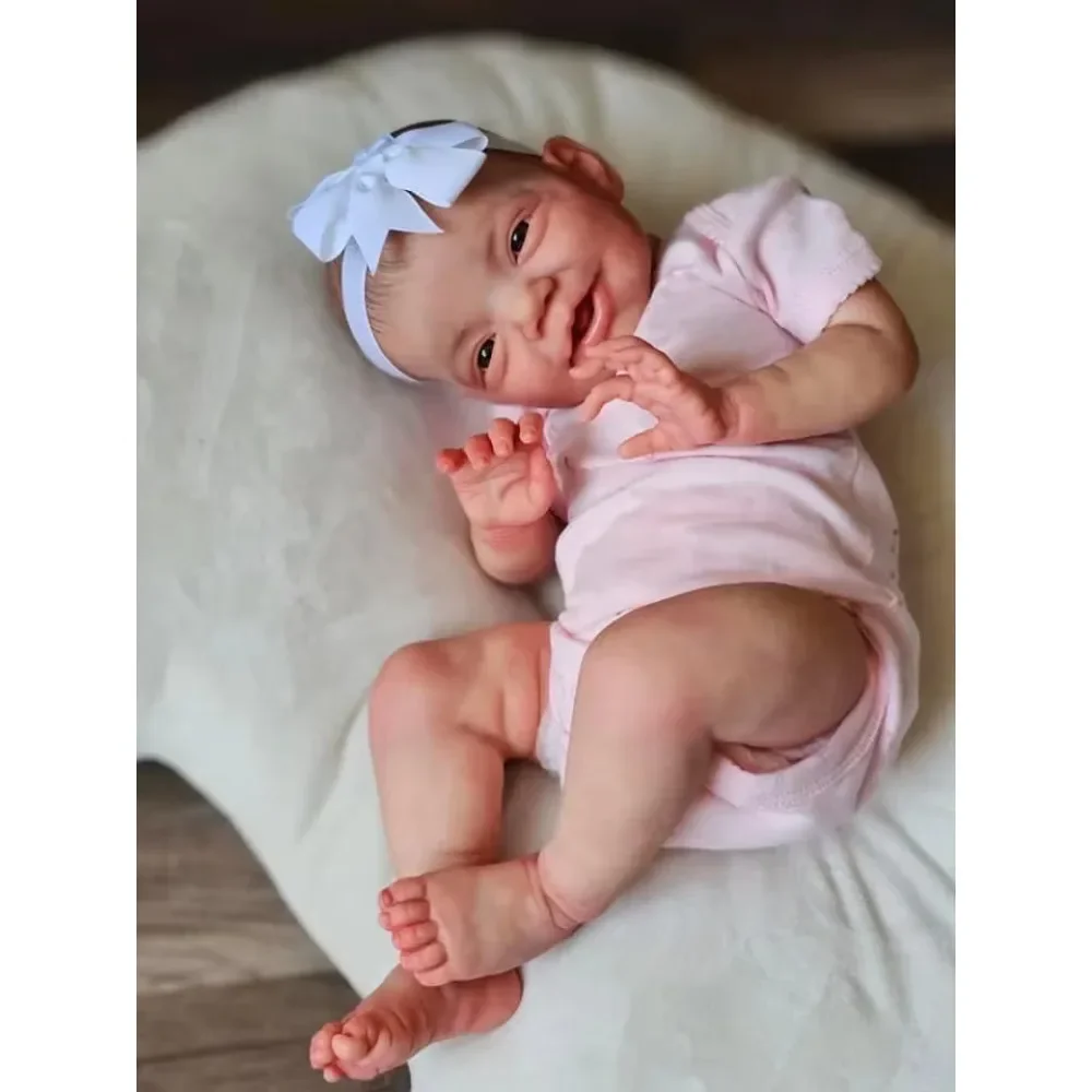 19inches Reborn Baby Doll Charlie Soft Body Newborn Girls Multilayers Painting 3D Skin with Visible Veins Muñecas Bebe Reborn