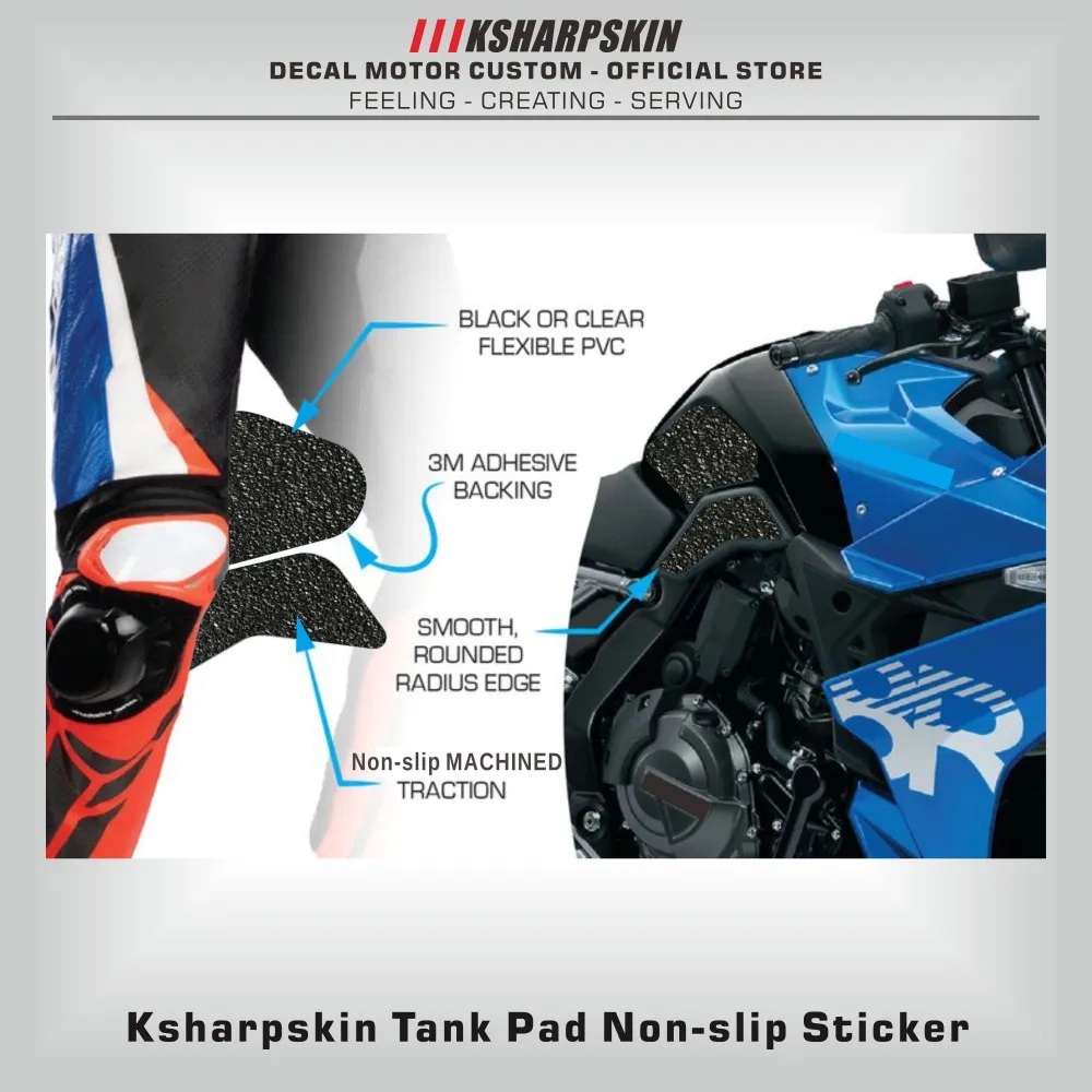 Motorcycle protection pad tank grip fuel tank pad sticker gasoline knee traction side Non-slip decals for SUZUKI KATANA 2020-25