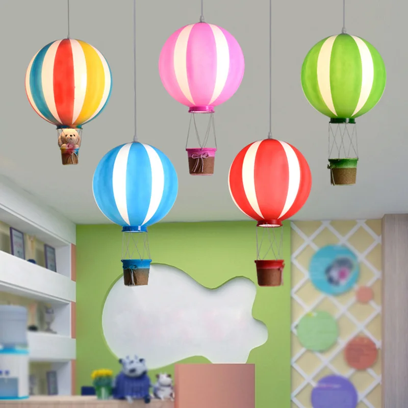 Nordic Hot Air Balloon Pendant Lamp Modern Restaurant Amusement Park Decoration Chandelier Color Children Kindergarten Luster