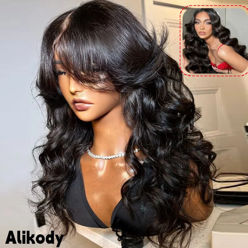 13x6 Body Wave Lace Front Wigs Transparent Lace Frontal Wig Human Hair Wigs   200% Density Natural Black Natural Look Beginner Friendly Wig
