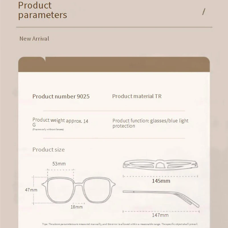 إطار نظارات قصر النظر العصري للنساء يمكن أن يتطابق مع إطار كبير مع إطار عدسة وجه عيون مربع صغير MH9025 #6