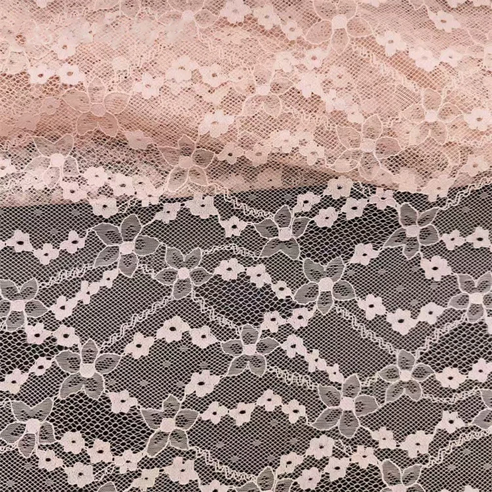 Floral Embossed Lace Fabric Retro Ditsy Print Lightweight Sheer Soft Material For Sewing DIY Wedding Dress Lingerie Craft view 4