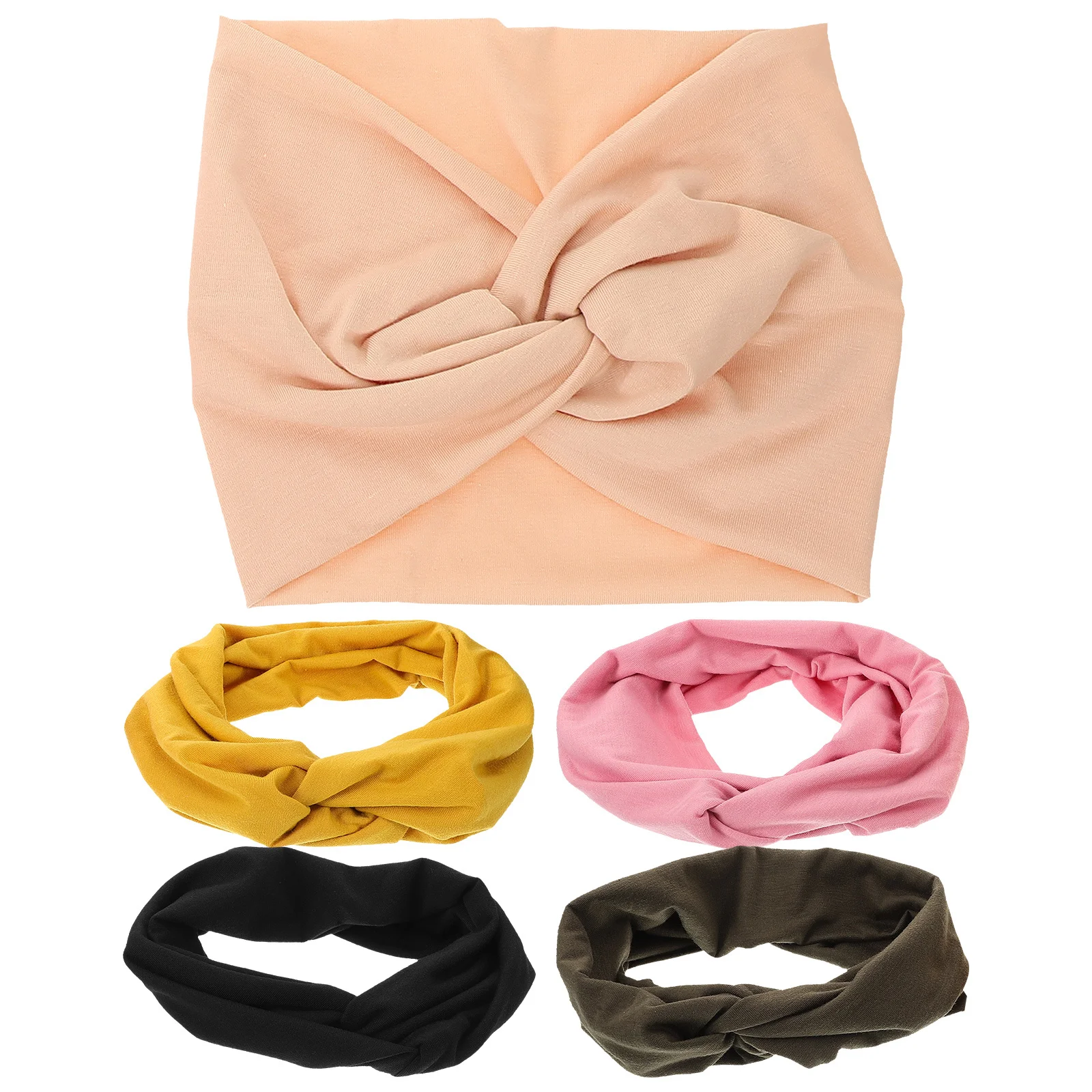 

5Pcs Yoga Headbands Knotted Elastic Fitness Hair Bands Breathable Sports Headwraps for Women Workout Outdoor Activities