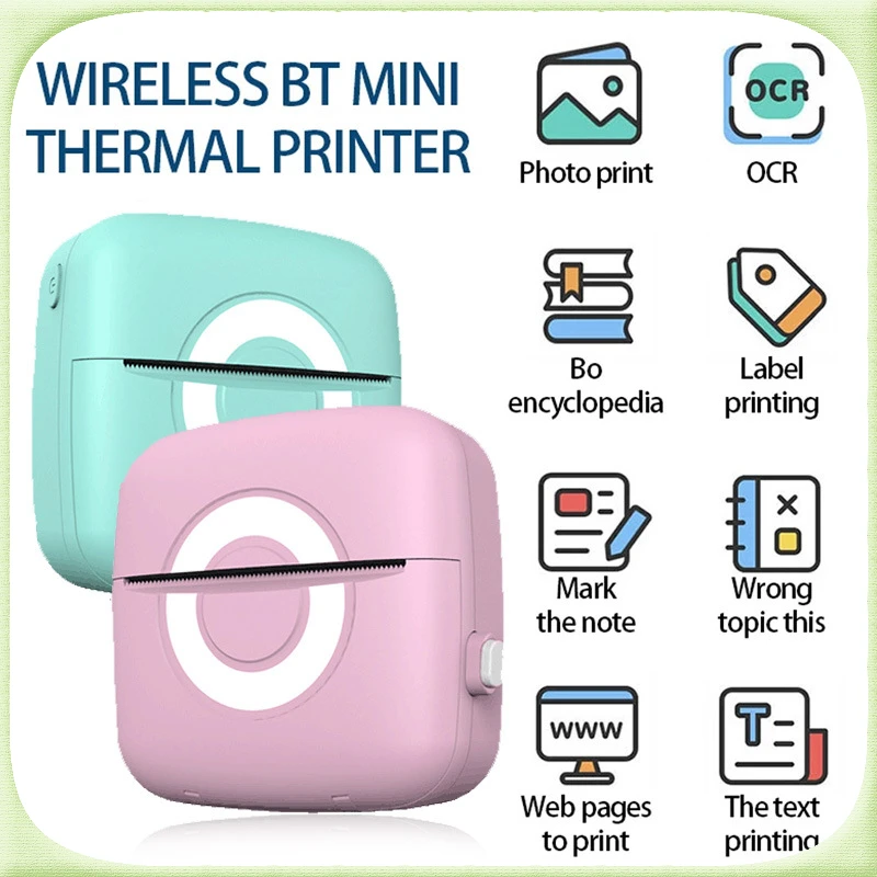 Fun Print C13 Portable Mini Printer Stickers Label Thermal Photo Labeller Printing Maker Self-adhesive Colors Transparent Papers