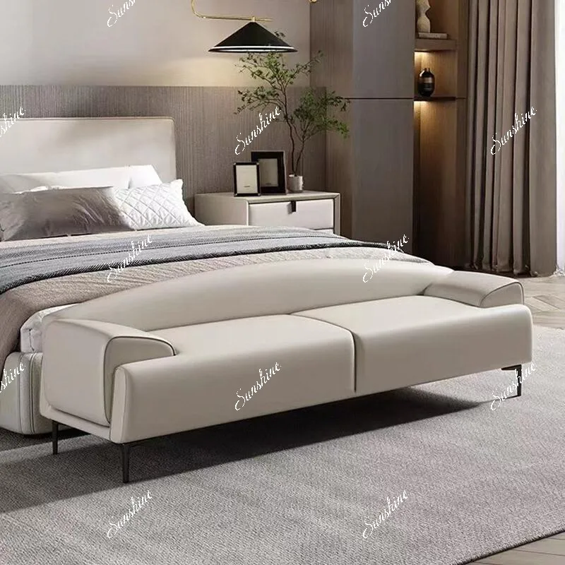 

Light luxury bedroom bedside stool with backrest cloakroom stool