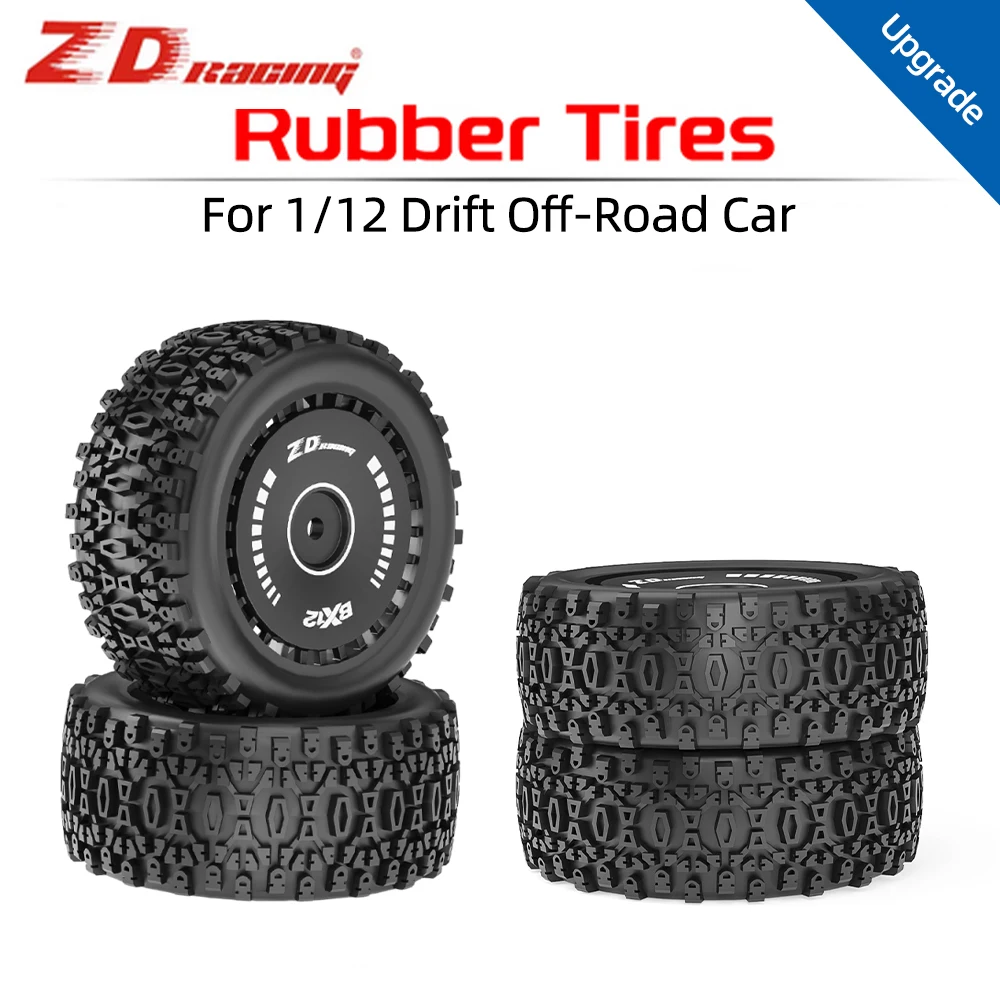 

ZD Racing 2PCS RC Автомобильные шины Резиновые шины для гоночного внедорожного автомобиля для 12-миллиметрового шестигранного радиоуправляемого автомобиля и оригинальные шины 1/12 ZD Racing BX12