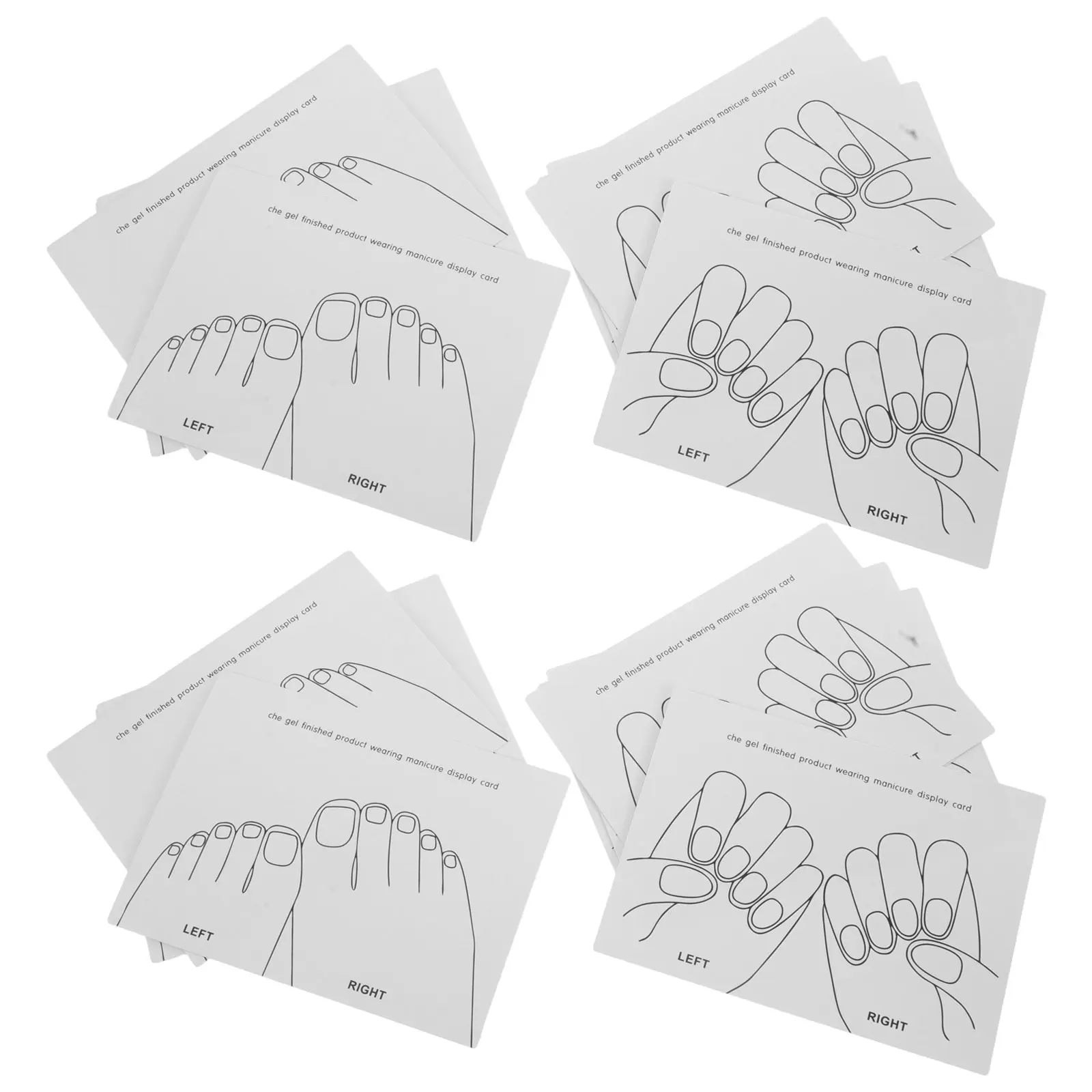 40Pcs Nail Tip Display Board Press on Nails Display Cards Realistic Hand Foot Design Reusable Sample Organizer Nail Set