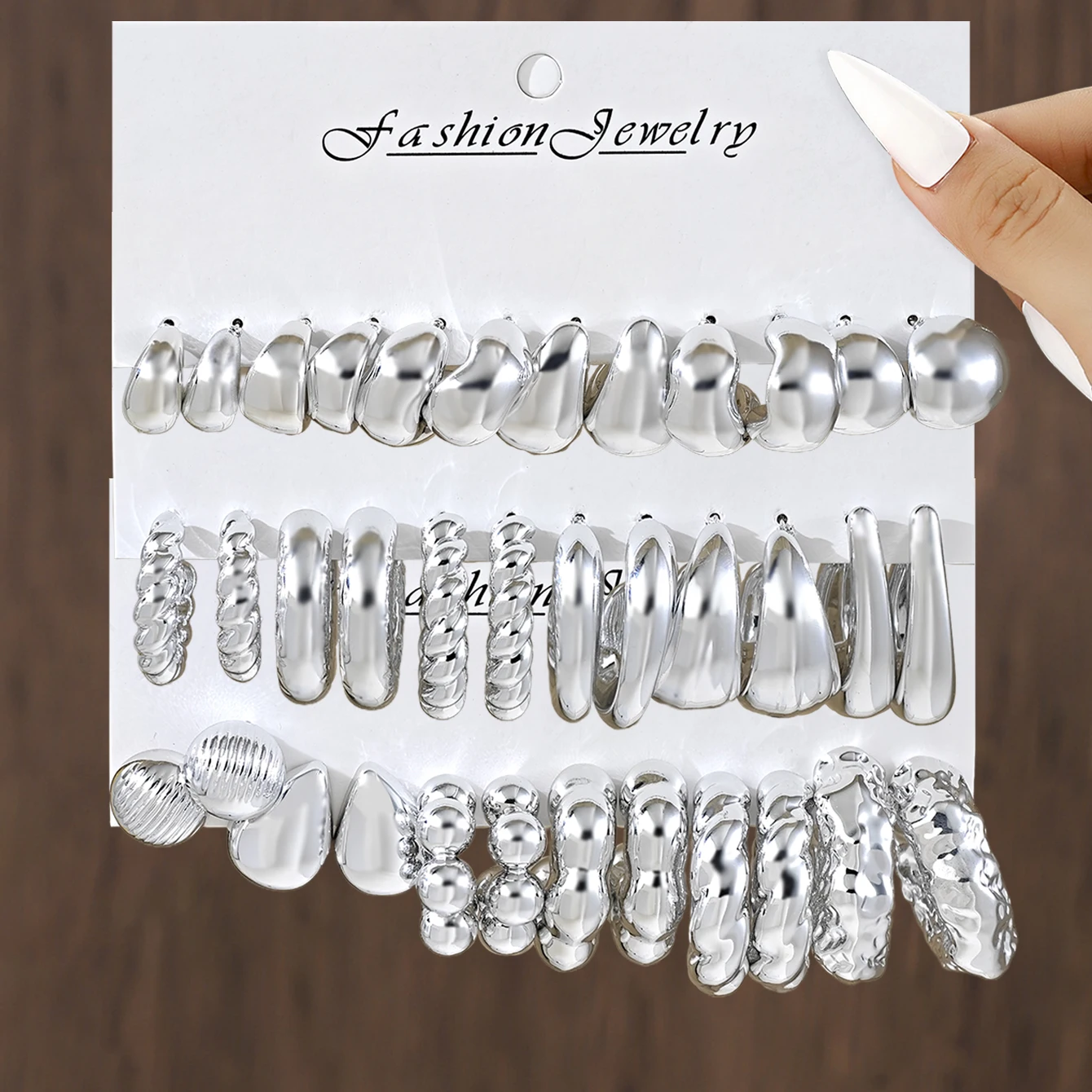 Womens Retro Personalized Creative CCB Earrings Large Set Minimalist Versatile Geometric C Shaped Earrings Studs