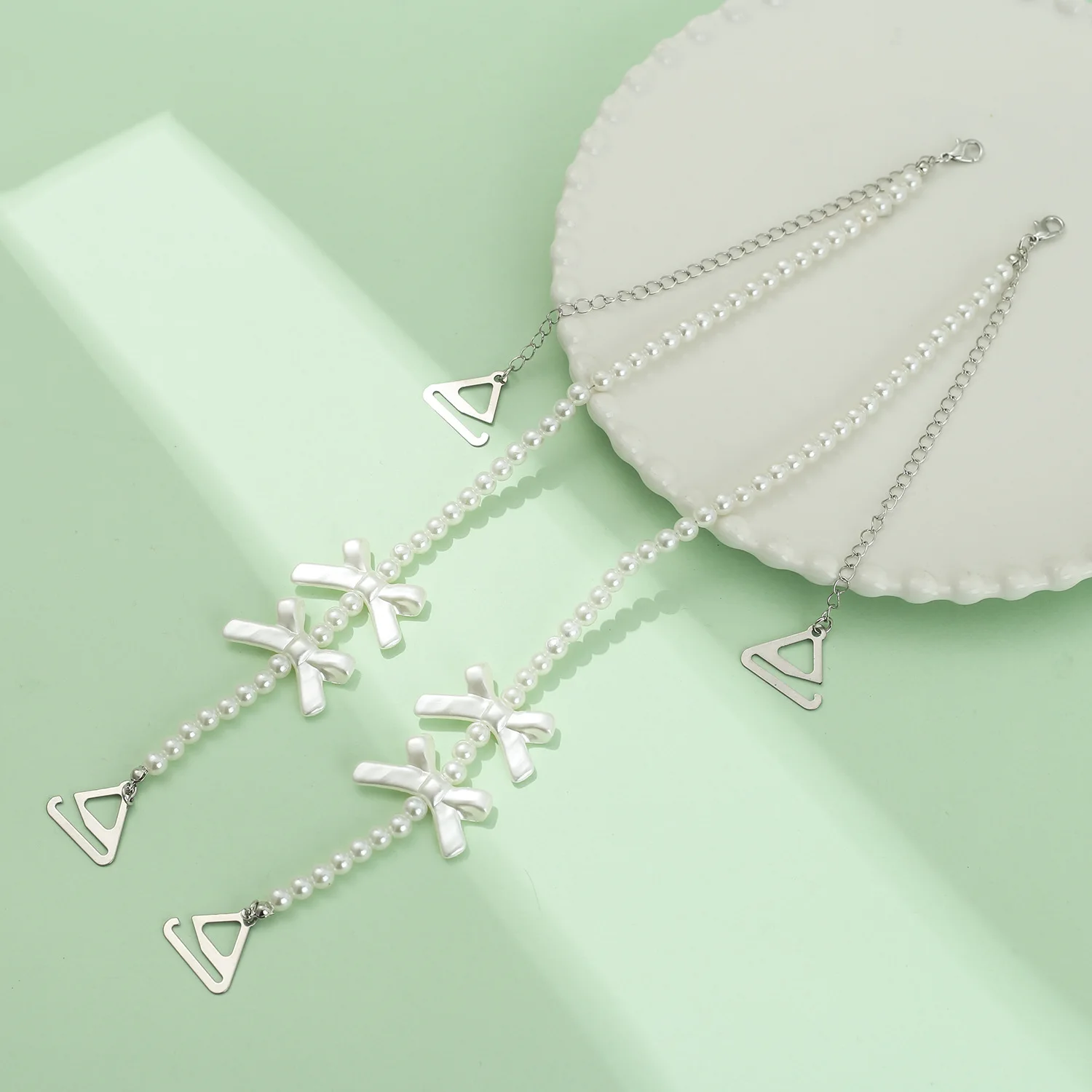 أشرطة حمالات صدر لؤلؤية عصرية للصيف، إكسسوارات سلسلة كامي قابلة للفصل، أربطة حمالات صدر نسائية أنيقة قابلة للتعديل