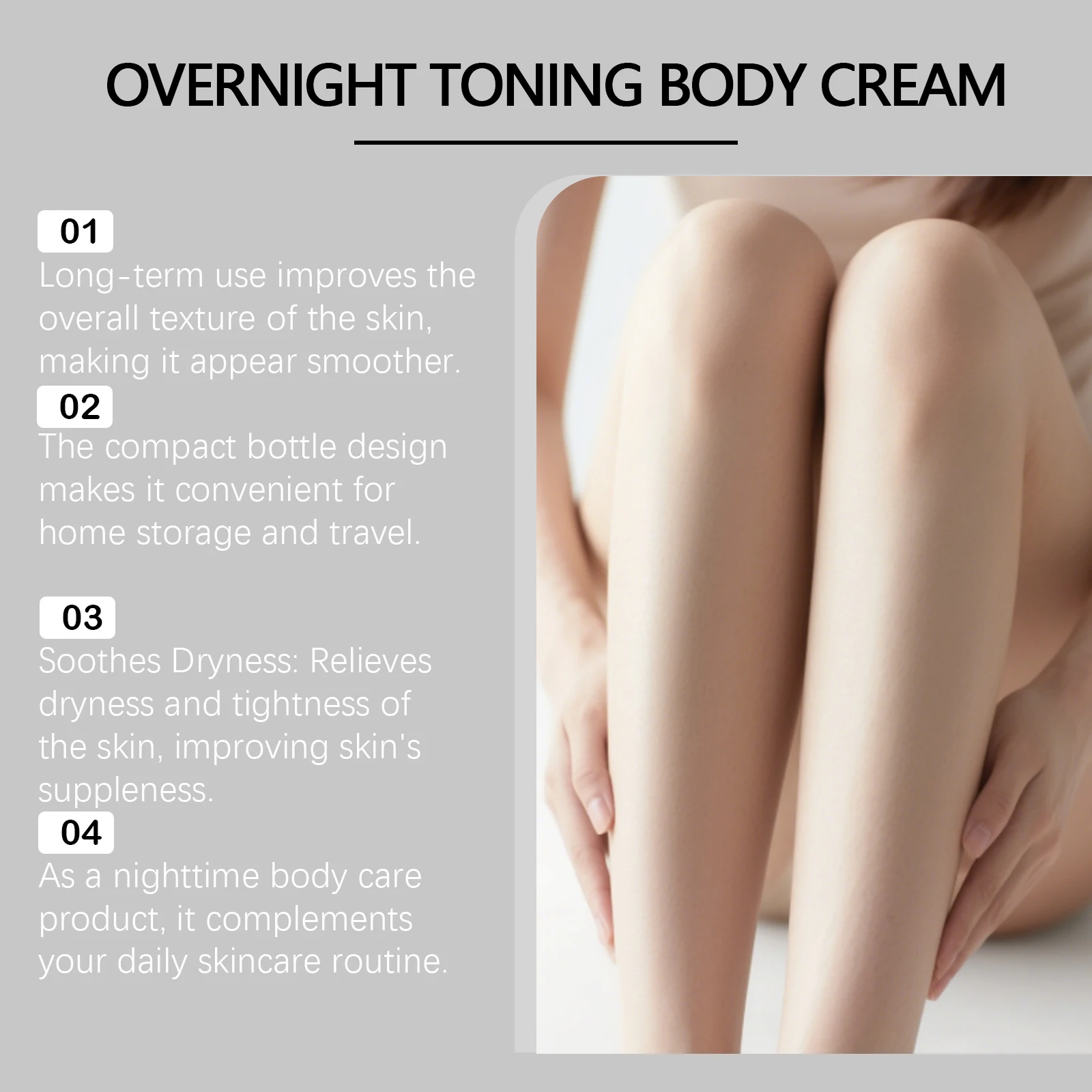

Overnight Toning Body Cream Firm Skin Deeply Hydration Nourishing Lifting Firming Soothes Dryness Non-sticky Massage Care Creams