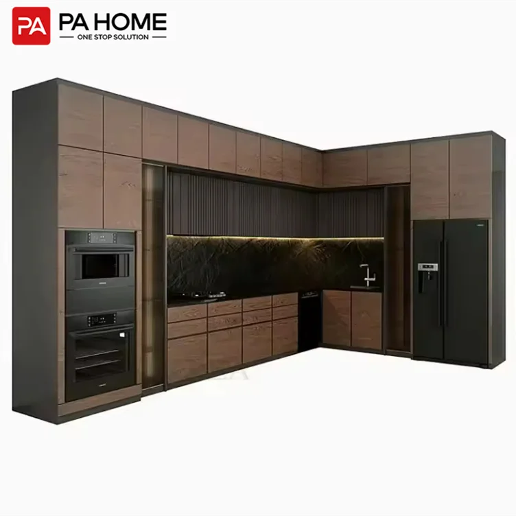 PA  Laminate Full Modern High Quality Household Modular Kitchen Cabinets for Villa