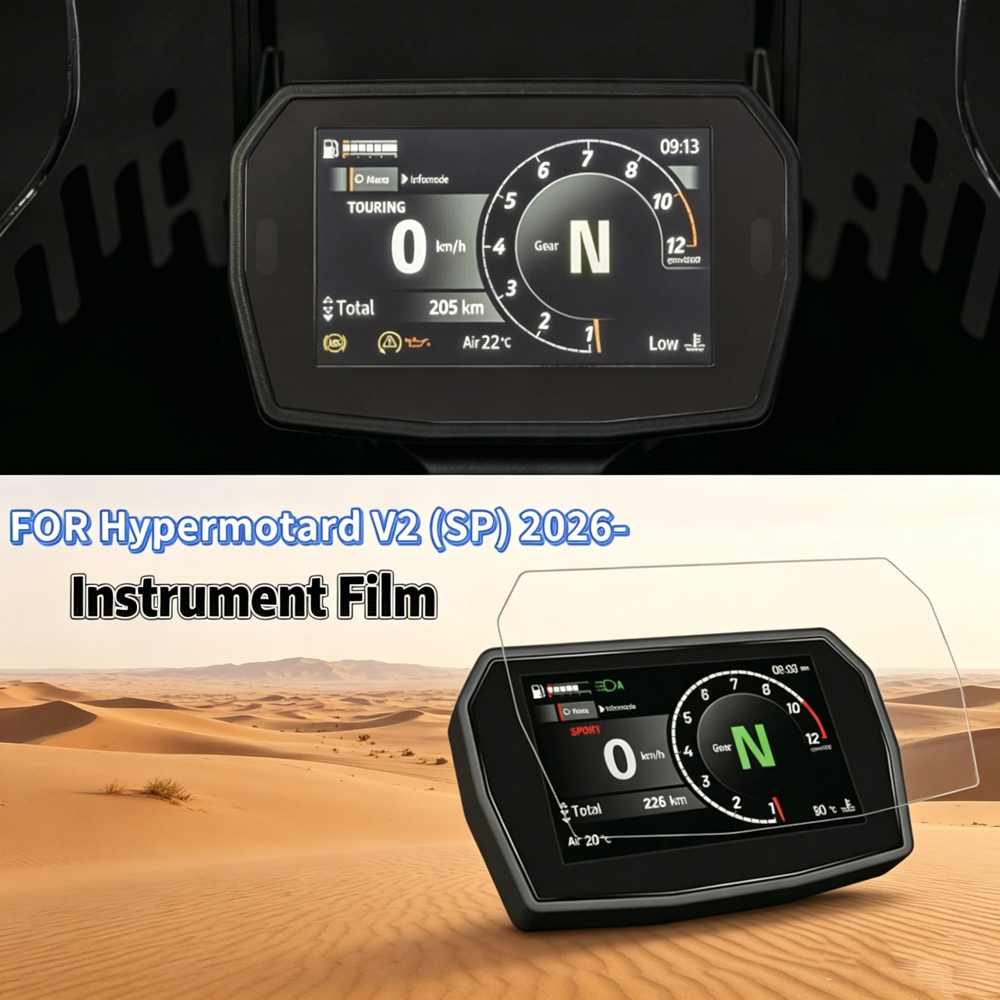 2026- Motorcycle TPU  Scratch Cluster Screen Dashboard Protection Hypermotard V2 (SP) For Ducati Hypermotard V2 (SP) 