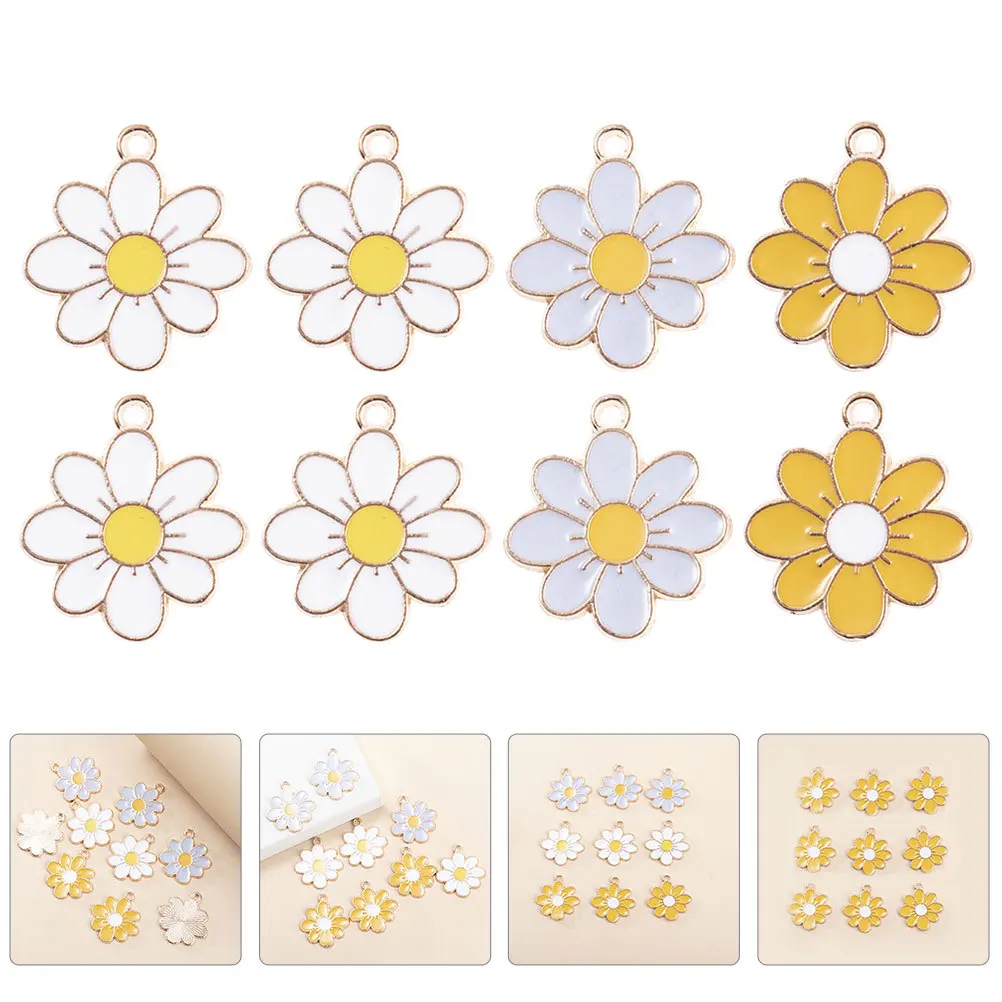 

30pcs Chrysanthemum Shape Charms For Diy Jewelry Making Keychain Necklace Diy Pendants Craft Alloy Pendant Decor