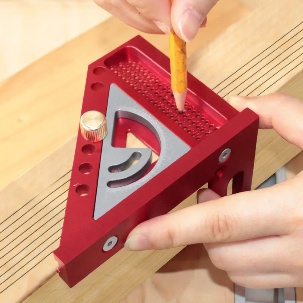 Portable Woodworking Triangle Square Protractor Set Angle Positioning Tool For Precise Carpentry Bench Measurement