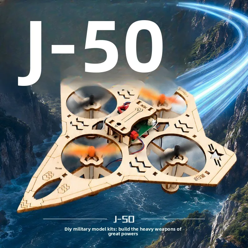 DIY Hand Assembled RC Airplane Kit - Wooden Fighter Plane STEM Educational Toy for Kids