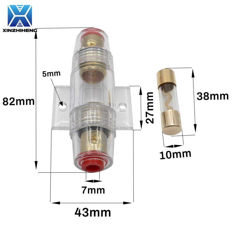 1Set 30A 40A 50A 60A 70A 80A 100A AGU 10*38MM Fuse & Holder Car Audio Refit Fuse Holder Car Stereo Audio Circuit Breaker Inline