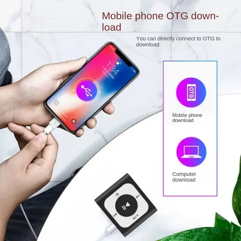 مشغل موسيقى RUIZU X66 Sportmp3 مشغل بلوتوث كليب عداد الخطى صغير مشغل mp3 بلوتوث ووكمان بلوتوث المتكلم