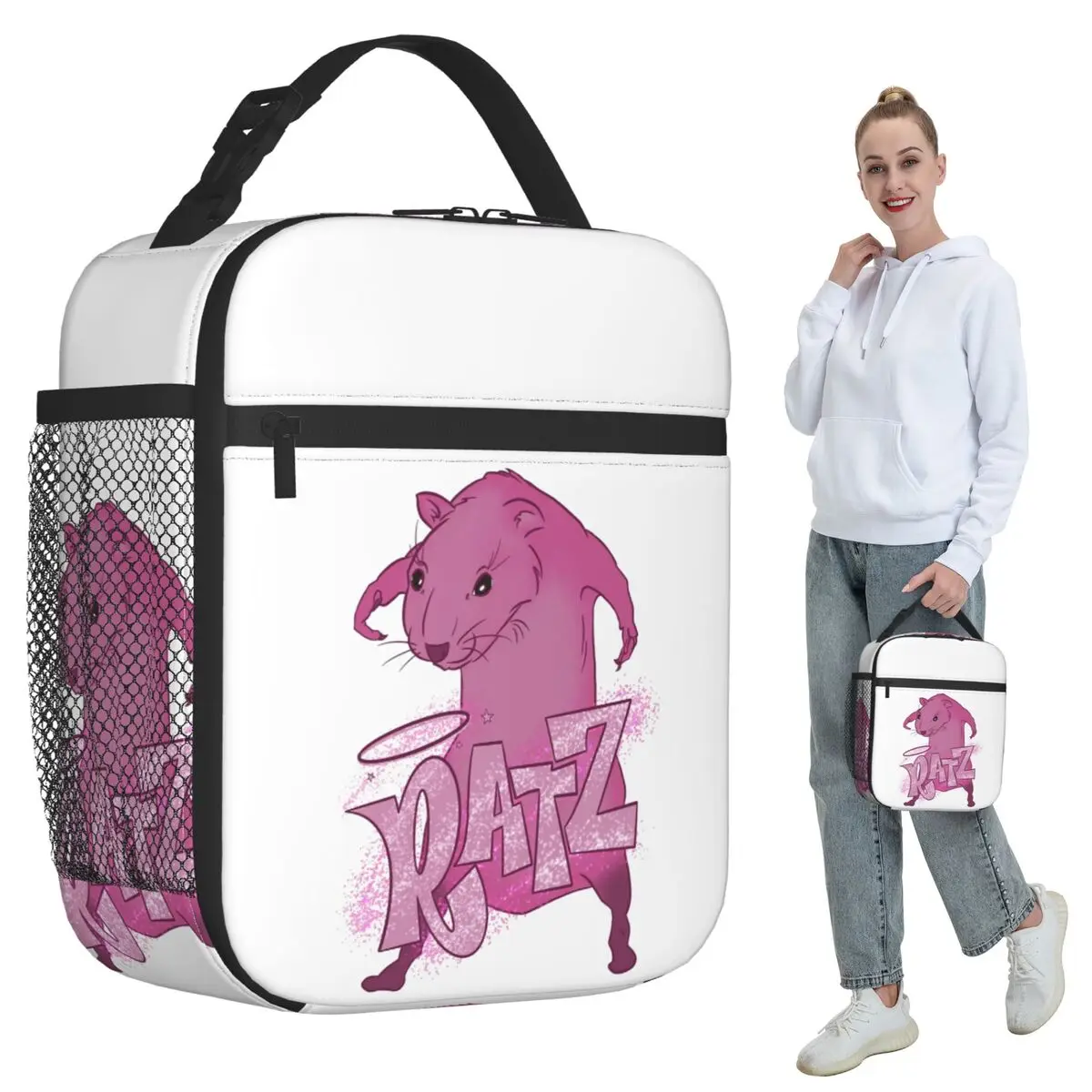 RATZs PINK MOUSE Merch Insulated Lunch Bag for Kids School Cooler Thermal Food Box Tote Portable Lunch Boxes Container