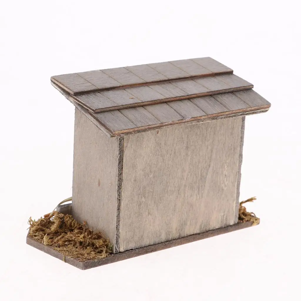 Miniatur-Hühnerstall aus Holz für 1/12 Puppenhausmöbel, Tierzubehör