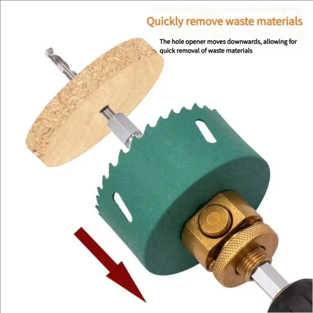

Hexagon Shank Quick-Release Hole Opener Wood Hole Saw Drill Bit Bi-Metal Hole Saw Bi-Metal Hole Distance Connector