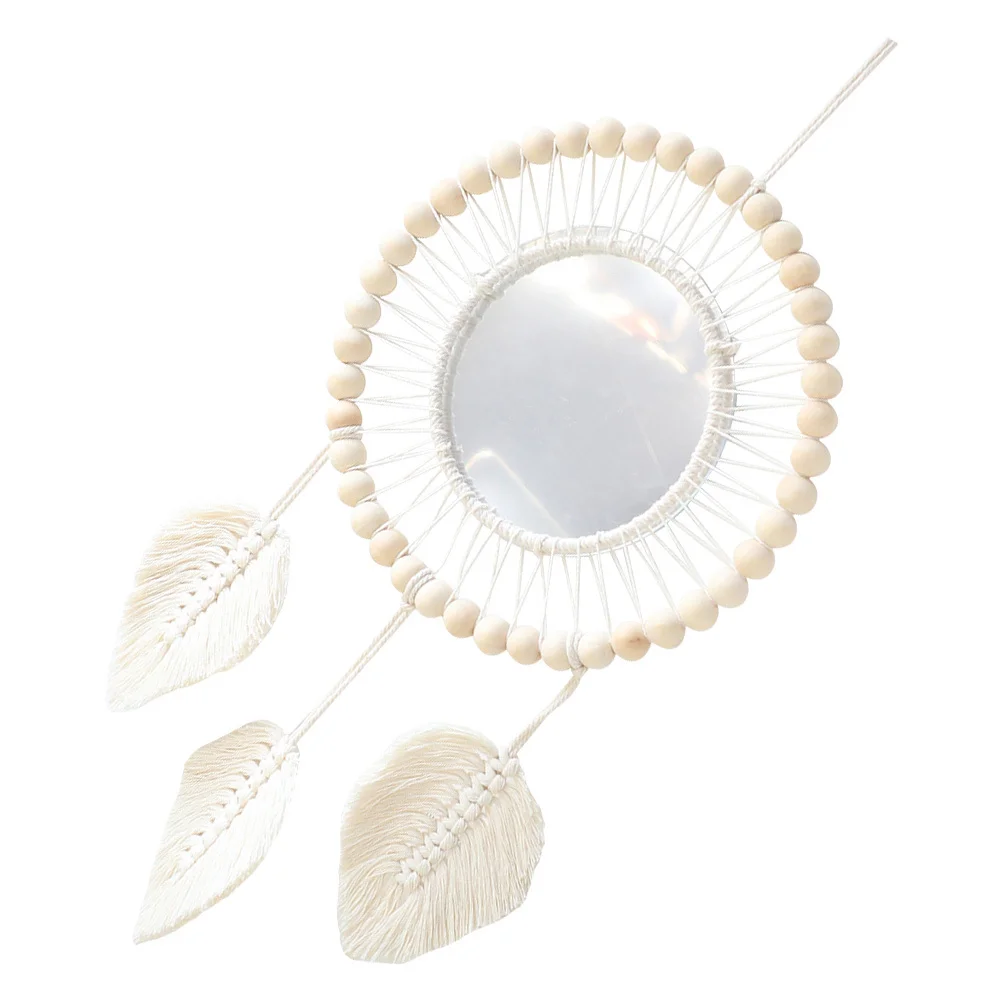 

Bedroom Boho-themed Mirror Makeup Woven for Wall Decor Hanging Household Pendant Macrame Living Boho-style