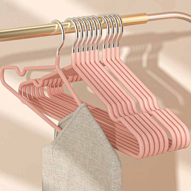 10-30pcs Clothes Rack Coat Stand Multipurpose Non-Slip Hanger Space-Saving Metal Rack Clothes Organizer Durable And Sturdy