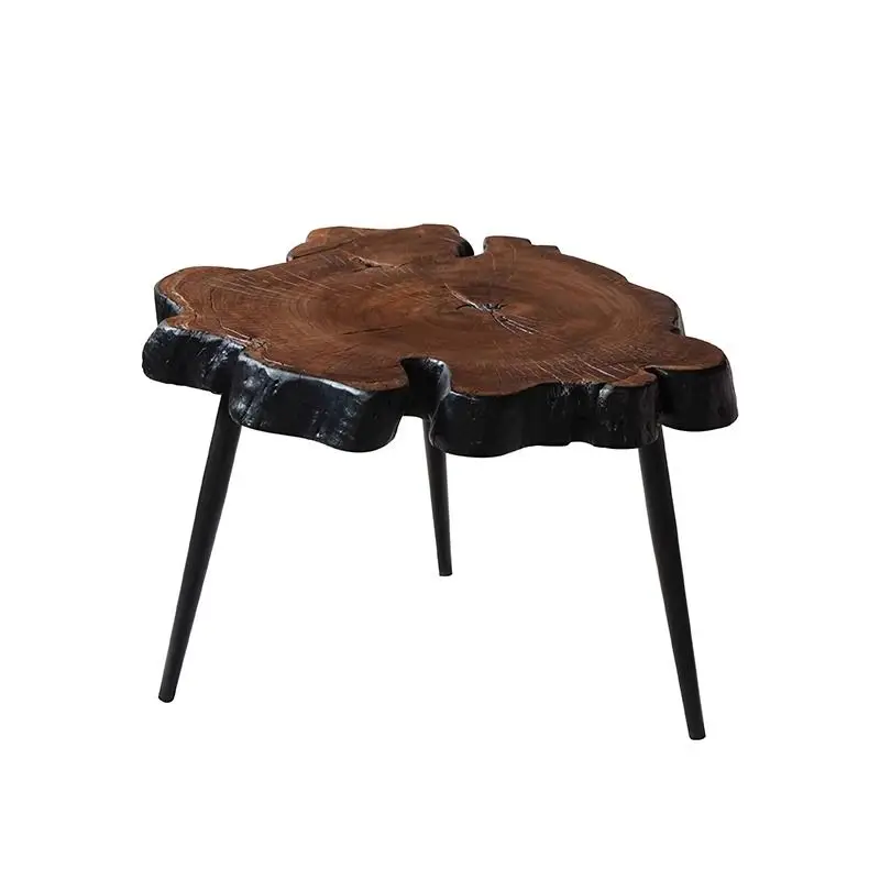 

decorative furniture, solid wood coffee table, wabi-sabi wind, special-shaped retro side table, log root carving low table