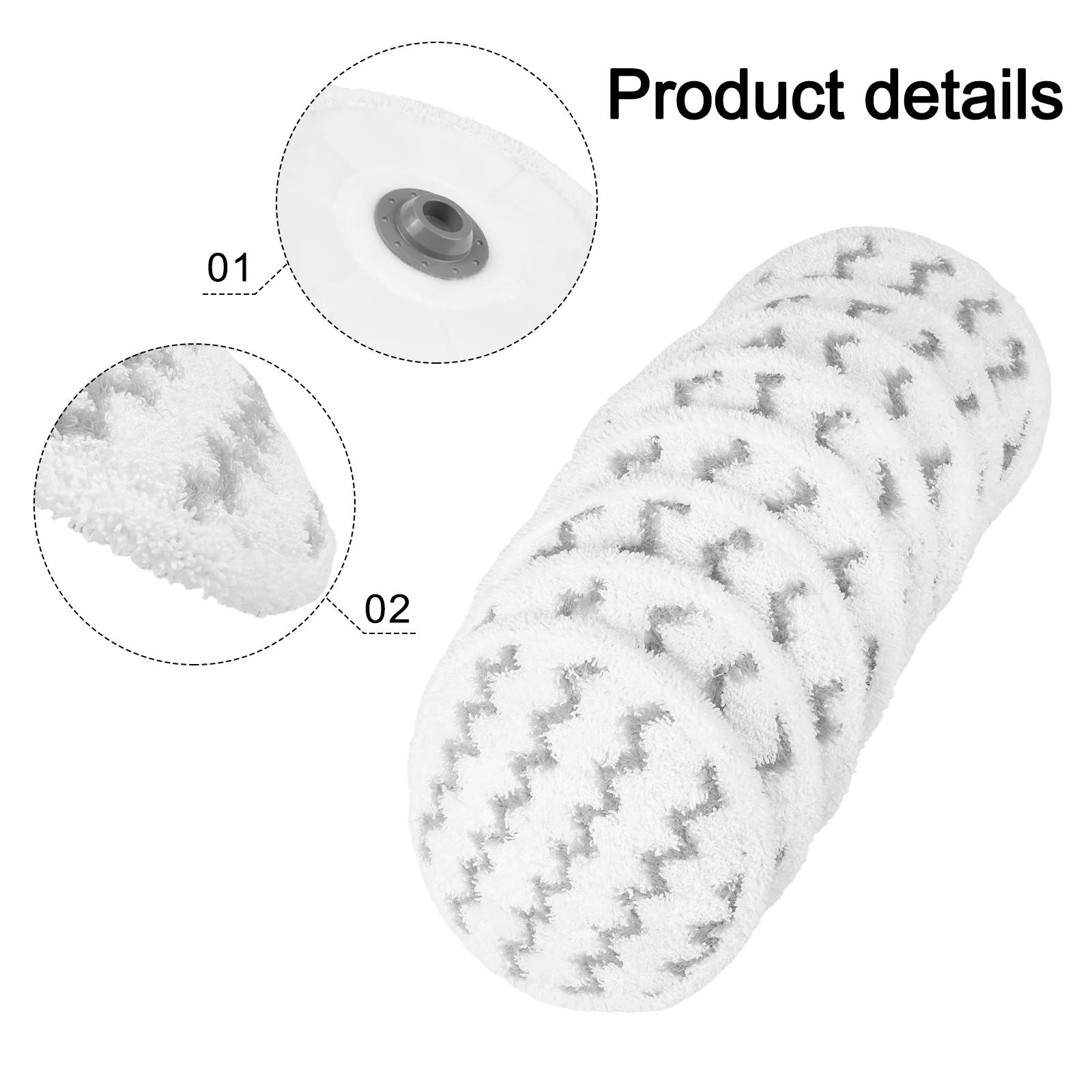 As Shown Microfiber Cleaning Pads for Steam Reusable Mop Pads Daily Cleaning Mop Multi-pack Mop Pads Practical Use