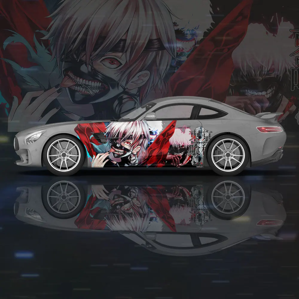 Anime Tokyo Style Ghoul Car Wrap Protect Stickers Car Decal Creative Sticker Car Body Appearance Modification Decorative Sticker