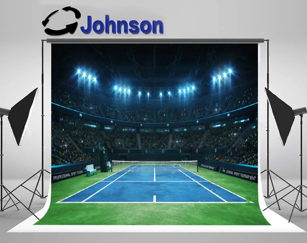 

JOHNSON Tennis Court Indoor Arena Fans Upper Front Sport Light backgrounds High quality Computer print party photo backdrop