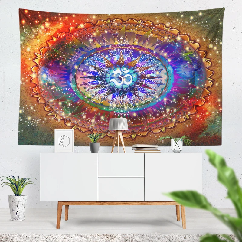 Spiritual Crown Chakras Tapestry Mandala Wall Hanging Astrology Altar Cloth Psychedelic Starlight Reiki Home Decor Wall Cloth