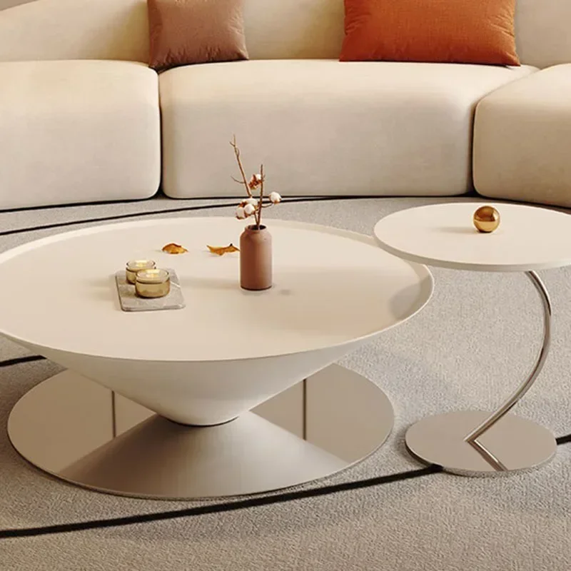 Modern Wood Side Table Round Luxury Living Room Unique Coffee Table Hallway White Premium Pkoffietafels House Accessories