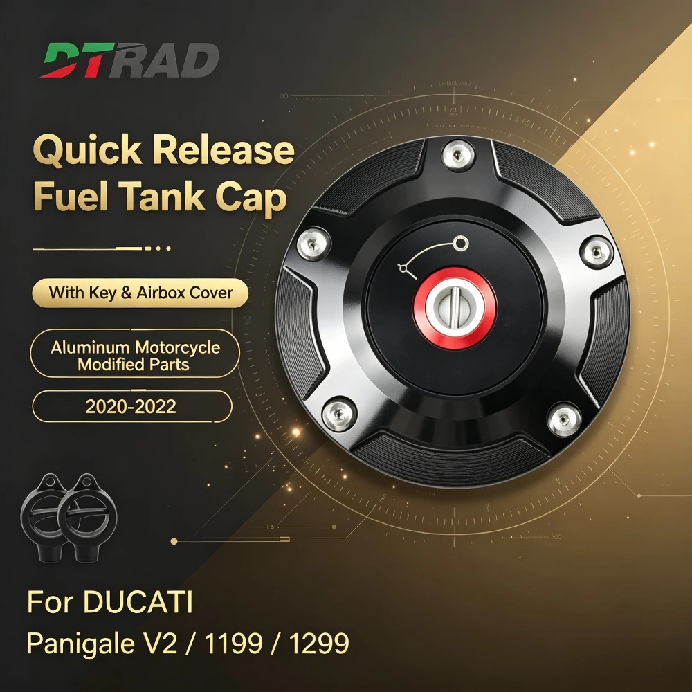 Aluminum Quick Release Fuel Tank Cap With Key Airbox Cover For DUCATI Panigale V2 2020-2022 1199 1299 Motorcycle Modified Parts